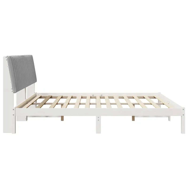 Lovos rėmas Balta 200 x 200 cm Kietos pušies mediena