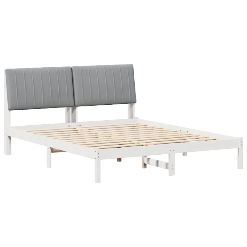 Lovos rėmas Balta 150 x 200 cm Kietos pušies mediena