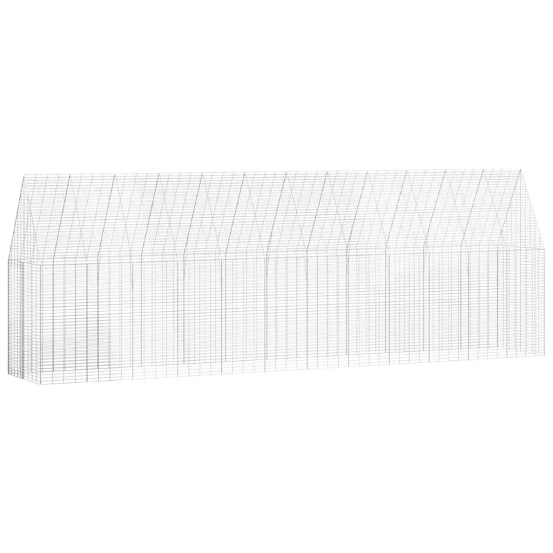 Vištų narvas 2 pcs Sidabro 600 x 100 x 210 cm Cinkuota plienas