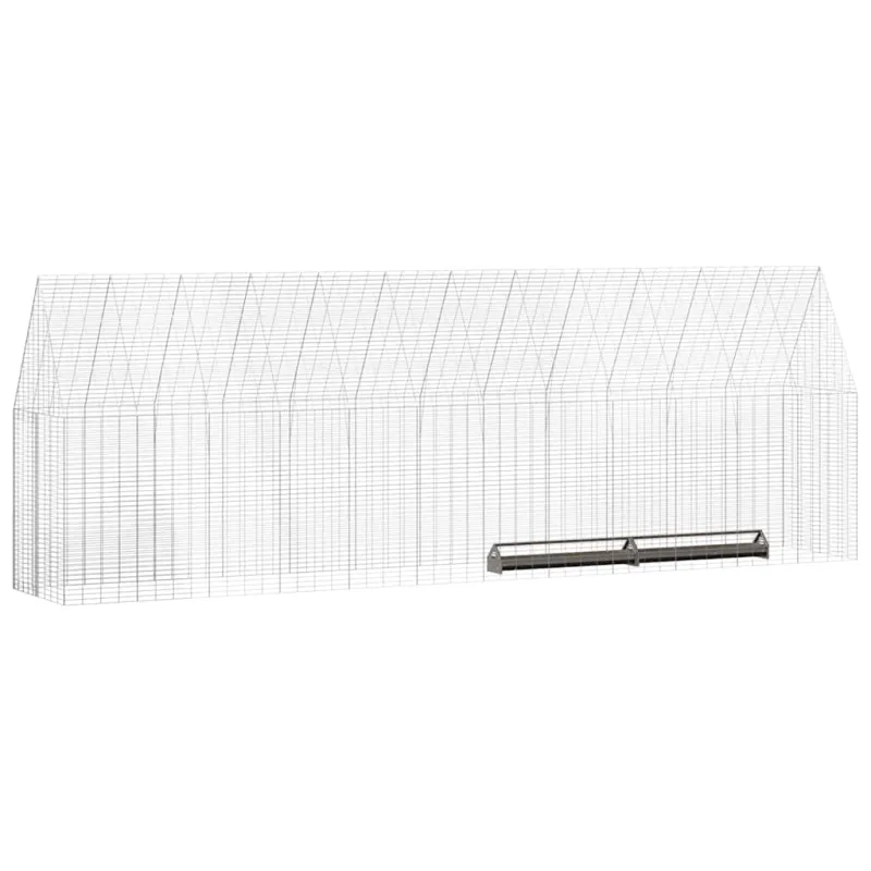 Vištų narvas 2 pcs Sidabro 600 x 100 x 210 cm Cinkuota plienas