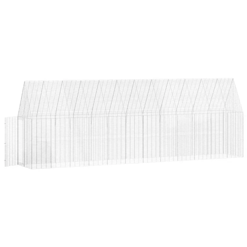 Vištų narvas 2 pcs Sidabro 600 x 100 x 210 cm Cinkuota plienas