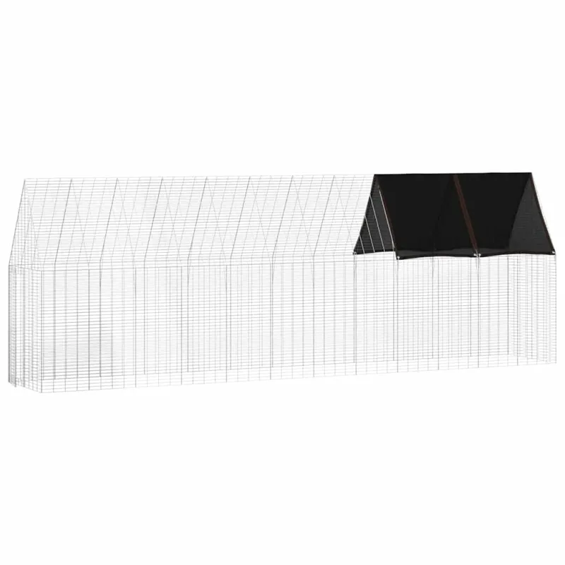 Vištų narvas 2 pcs Sidabro 600 x 100 x 210 cm Cinkuota plienas