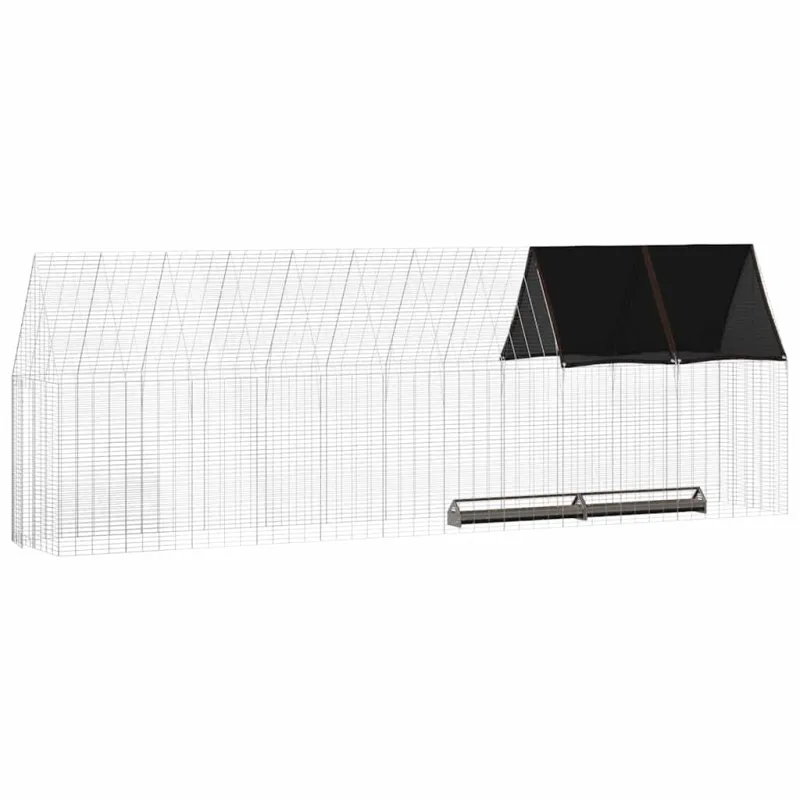 Vištų narvas 2 pcs Sidabro 600 x 100 x 210 cm Cinkuota plienas