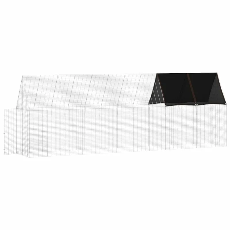 Vištų narvas 2 pcs Sidabro 600 x 100 x 210 cm Cinkuota plienas