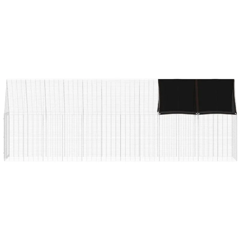 Vištų narvas 2 pcs Sidabro 600 x 100 x 210 cm Cinkuota plienas