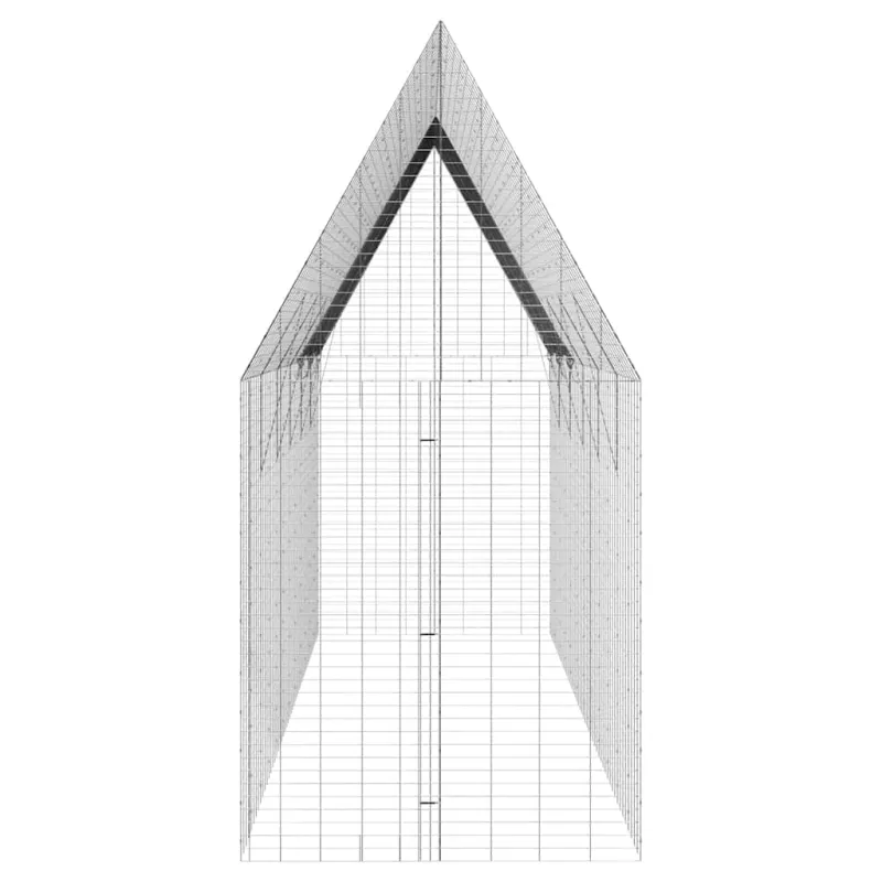 Vištų narvas 2 pcs Sidabro 600 x 100 x 210 cm Cinkuota plienas