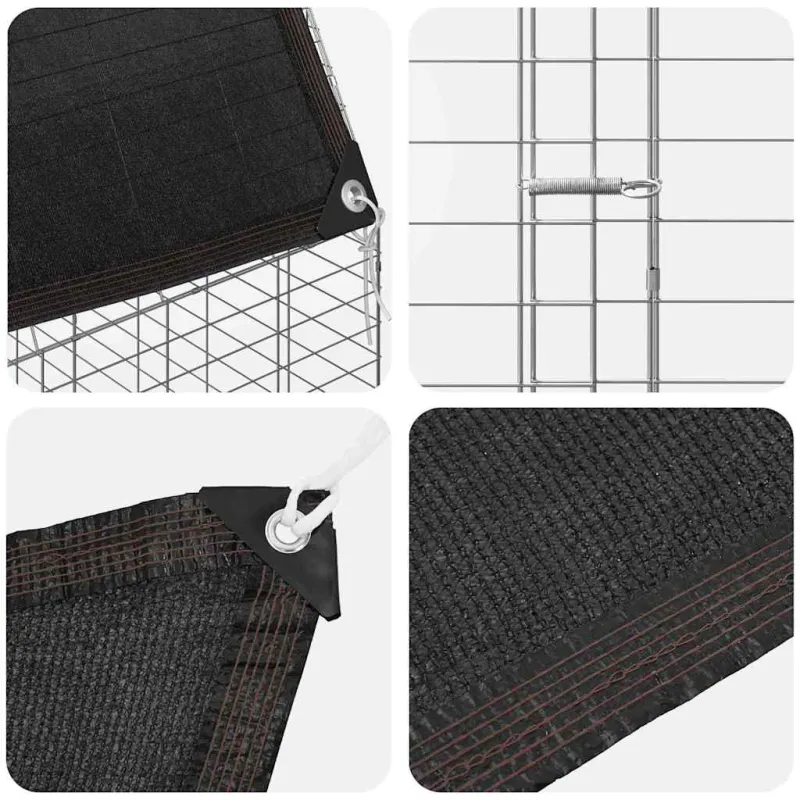 Vištų narvas 2 pcs Sidabro 600 x 100 x 210 cm Cinkuota plienas