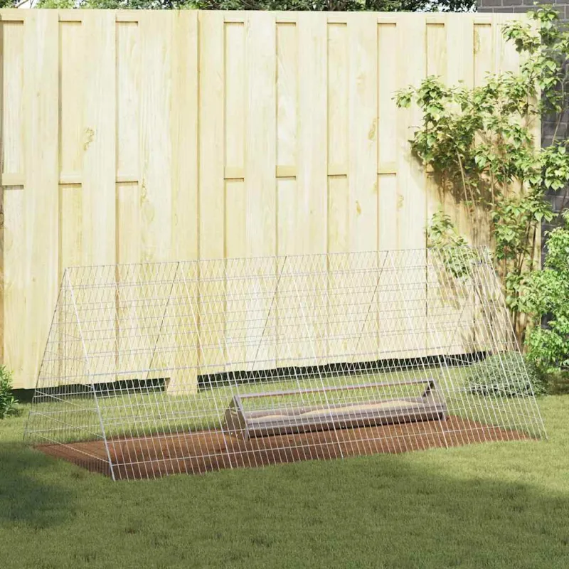 Vištų narvas Sidabro 215 x 100 x 85 cm Cinkuota plienas