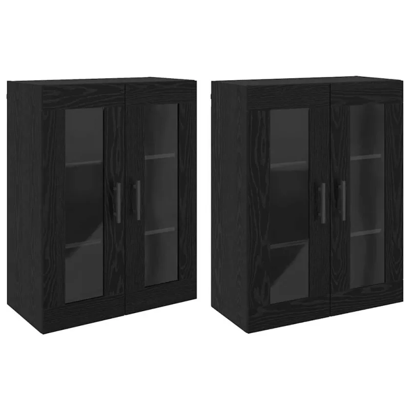 Sieniniai spintelės 2 pcs juoda ąžuolo 69,5 x 34 x 90 cm