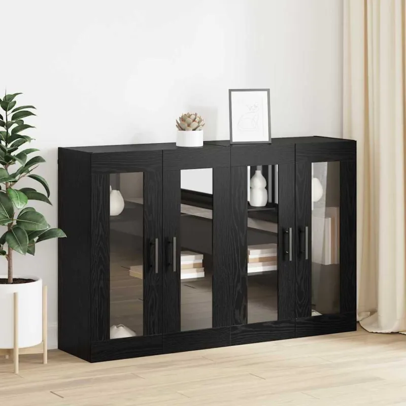 Sieniniai spintelės 2 pcs juoda ąžuolo 69,5 x 34 x 90 cm