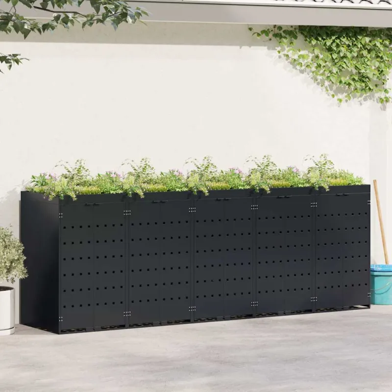 Rato konteinerių laikymas 5 konteineriams Juoda