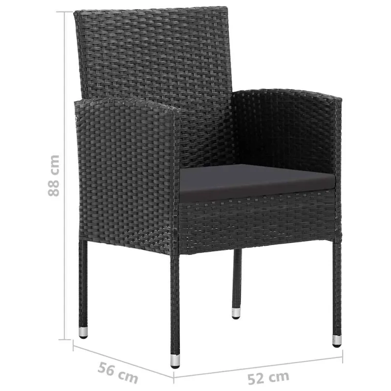 Sodo ruokailuryhmä, 9 osaa, musta (147877+2x313127)