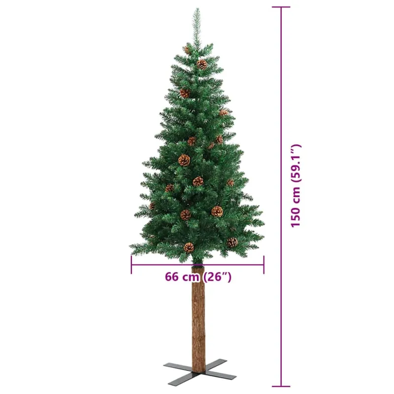 Lieknas Kalėdų eglutė Žalia 150 cm PVC ir kietasis pušų medis