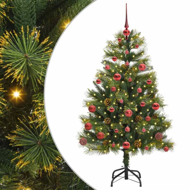 Dirbtinis sulankstomas kalėdų medis su kankorėžiais 150 cm