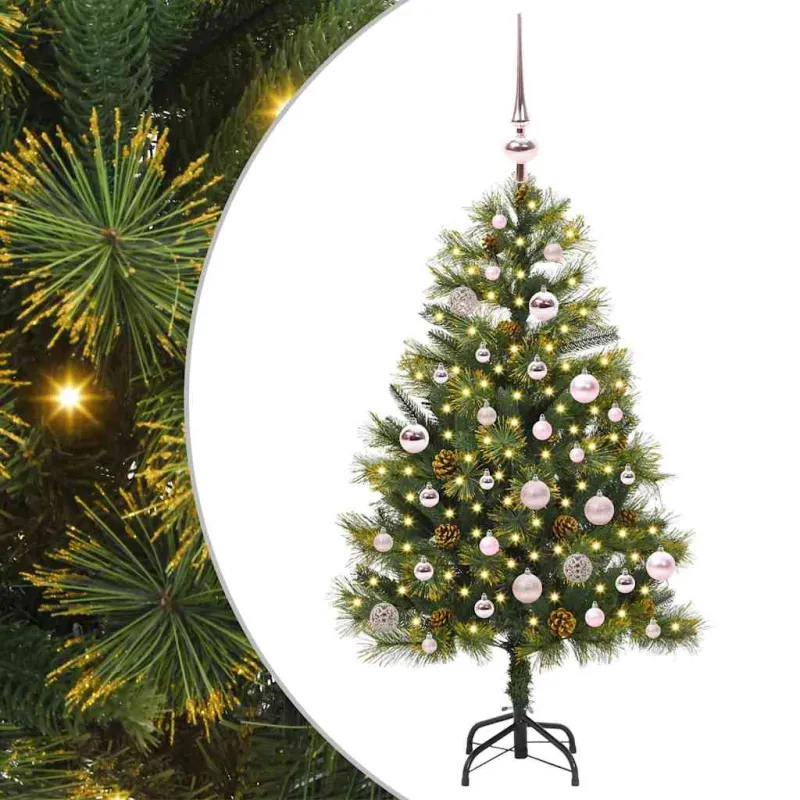 Dirbtinis sulankstomas kalėdų medis su kankorėžiais 150 cm