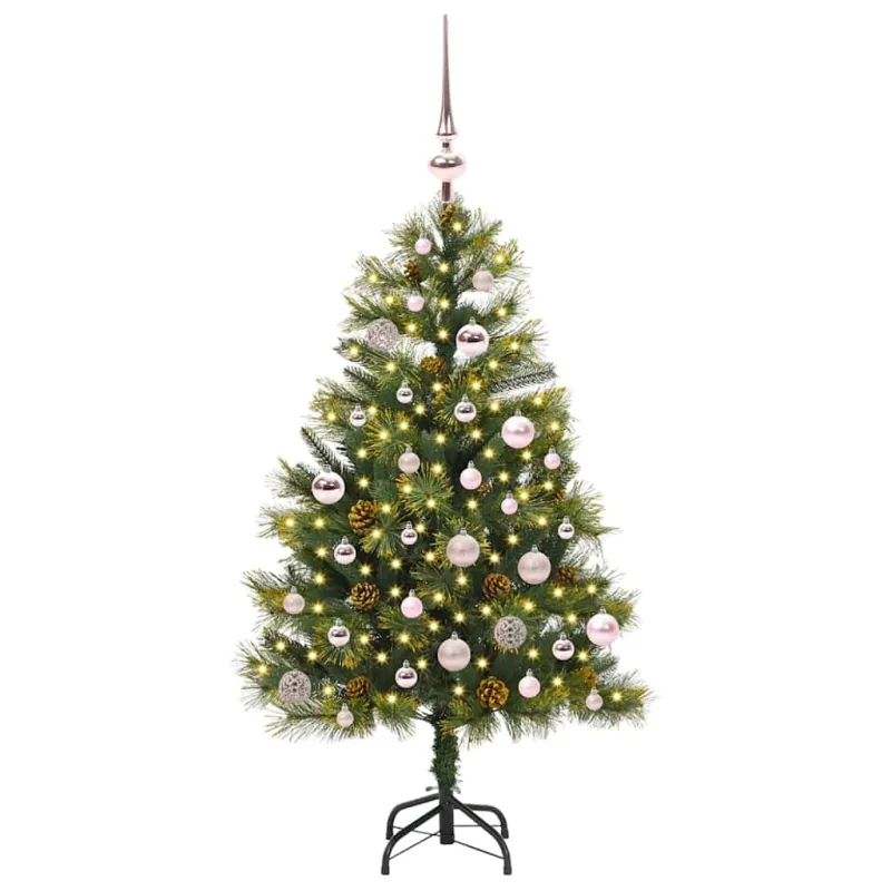 Dirbtinis sulankstomas kalėdų medis su kankorėžiais 150 cm