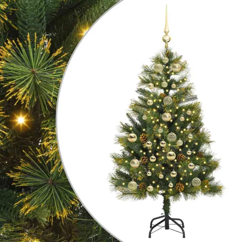 Dirbtinis sulankstomas kalėdų medis su kankorėžiais 150 cm