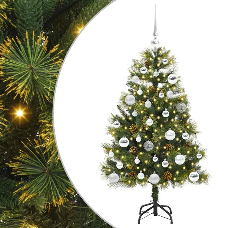 Dirbtinis sulankstomas kalėdų medis su kankorėžiais 150 cm