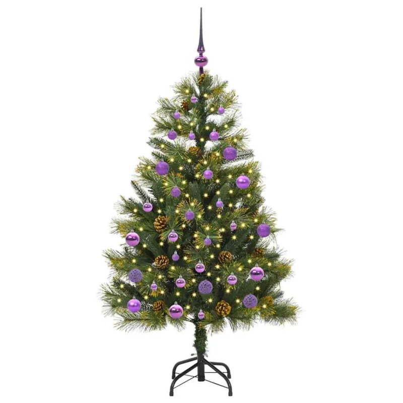 Dirbtinis sulankstomas kalėdų medis su kankorėžiais 150 cm