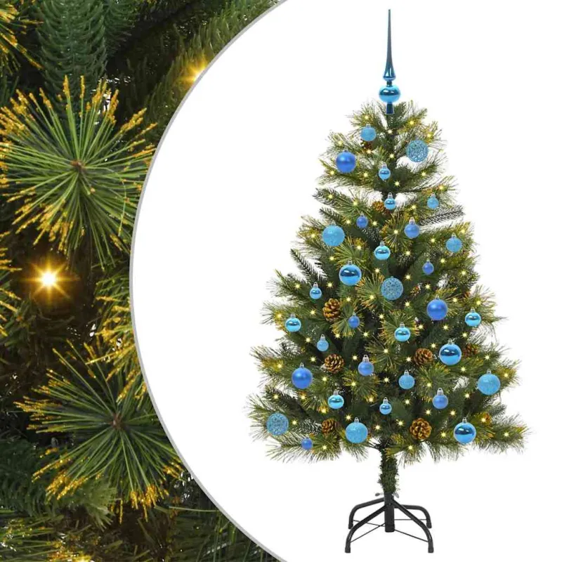 Dirbtinis sulankstomas kalėdų medis su kankorėžiais 150 cm