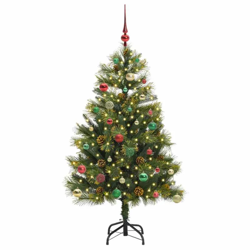 Dirbtinis sulankstomas kalėdų medis su kankorėžiais 150 cm