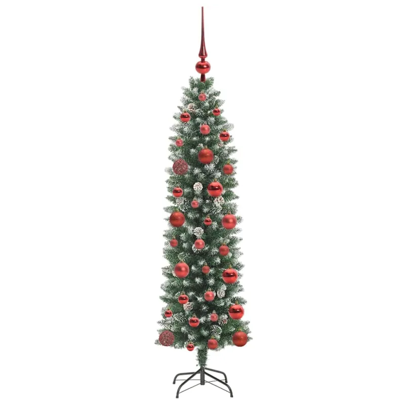 Dirbtinis lieknas Kalėdų medis su 150 LED Žalia ir balta 120 cm