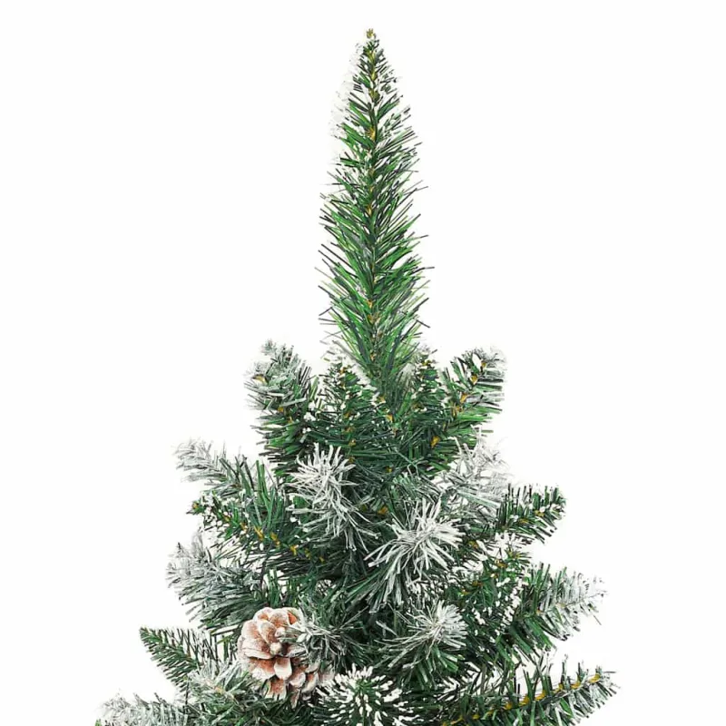 Dirbtinis lieknas Kalėdų medis su 150 LED Žalia ir balta 120 cm