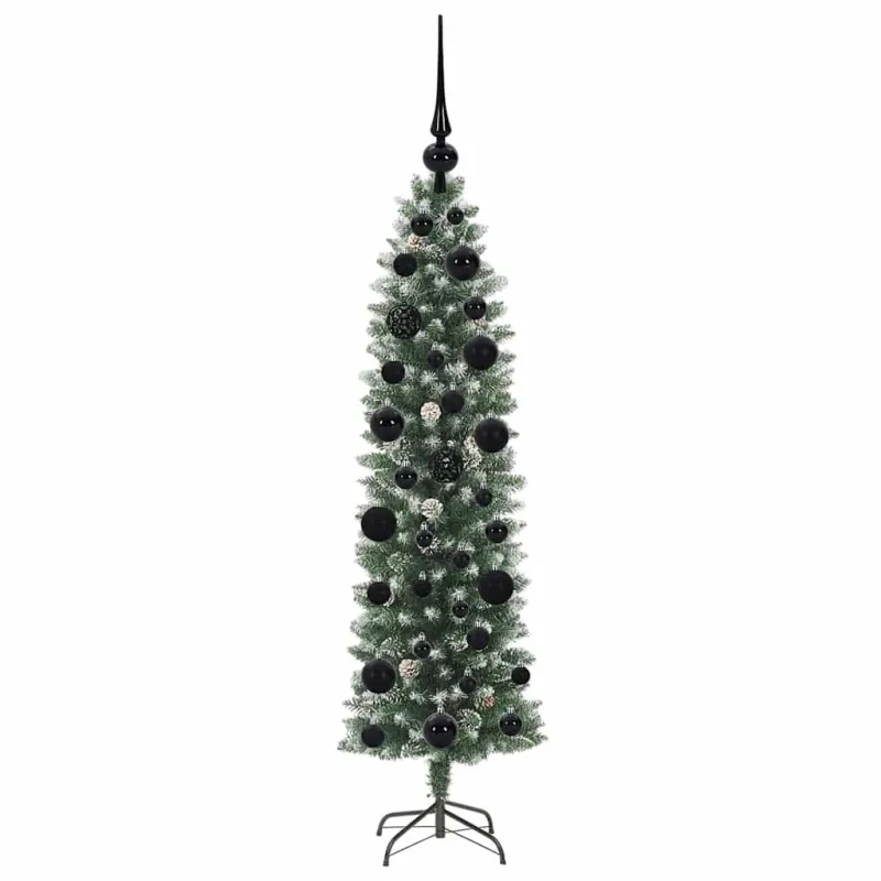 Dirbtinis lieknas Kalėdų medis su 150 LED Žalia ir balta 120 cm