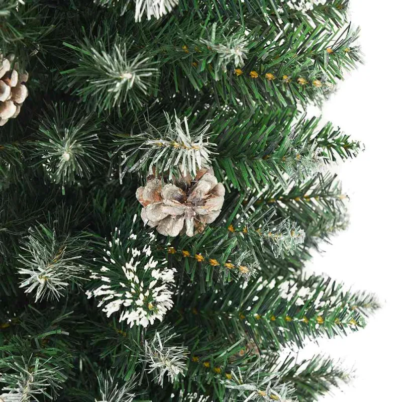 Dirbtinis lieknas Kalėdų medis su 150 LED Žalia ir balta 120 cm