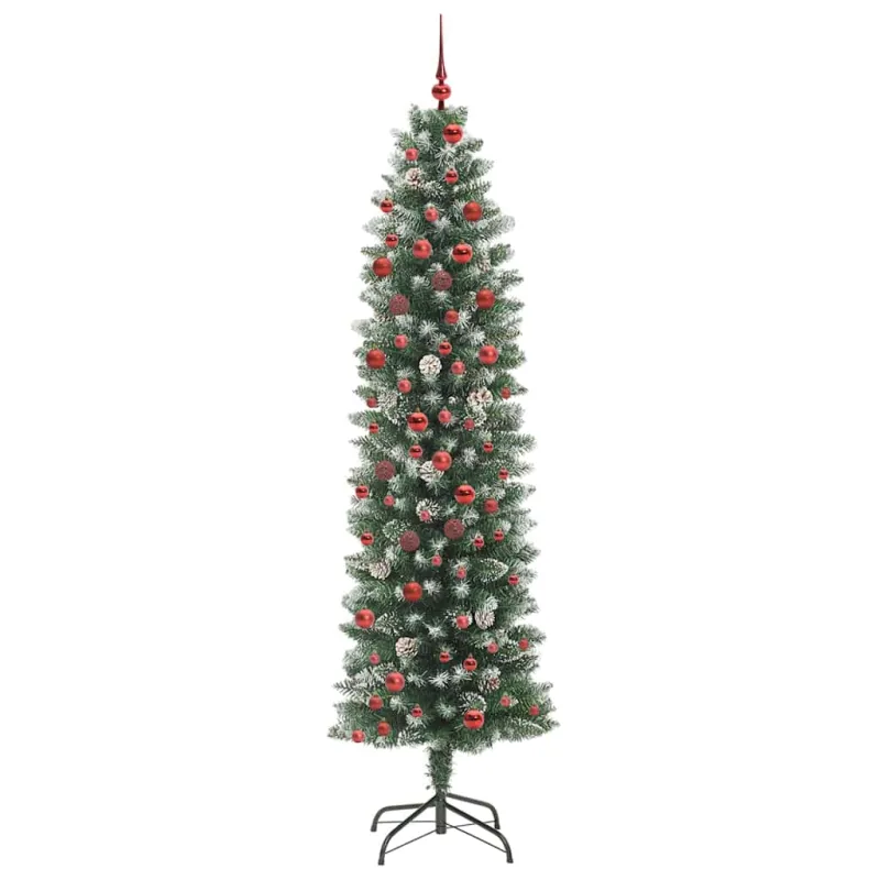 Dirbtinis lieknas Kalėdų medis su 300 LED Žalia ir balta 210 cm