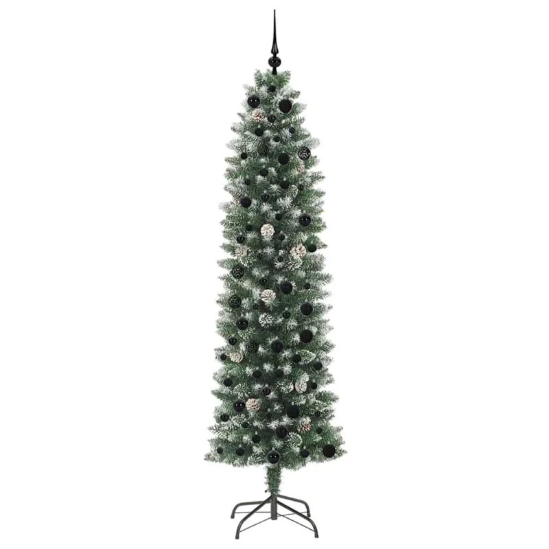 Dirbtinis lieknas Kalėdų medis su 300 LED Žalia ir balta 210 cm