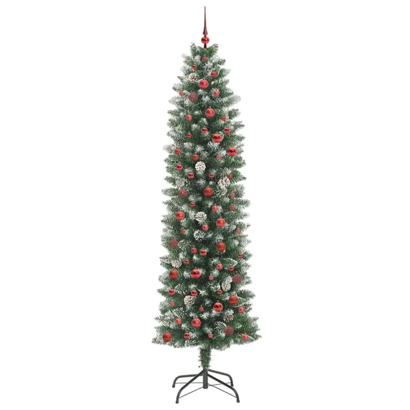 Dirbtinis lieknas Kalėdų medis su 300 LED Žalia ir balta 240 cm