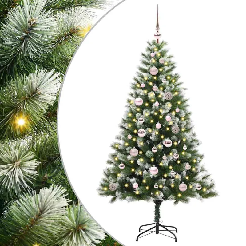 Dirbtinis Lankstus Kalėdų medis su paminkštintu sniegu 150 cm