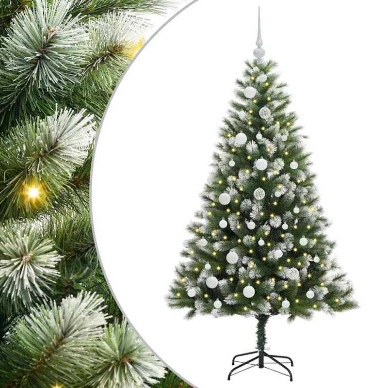 Dirbtinis Lankstus Kalėdų medis su paminkštintu sniegu 150 cm