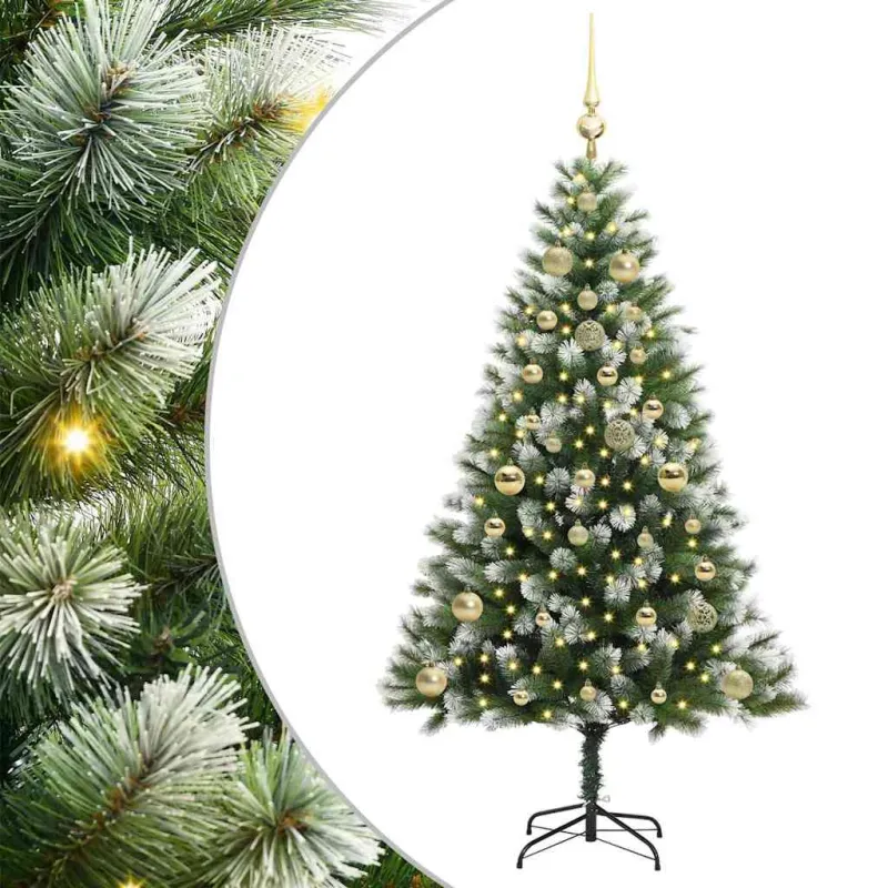 Dirbtinis Lankstus Kalėdų medis su paminkštintu sniegu 150 cm