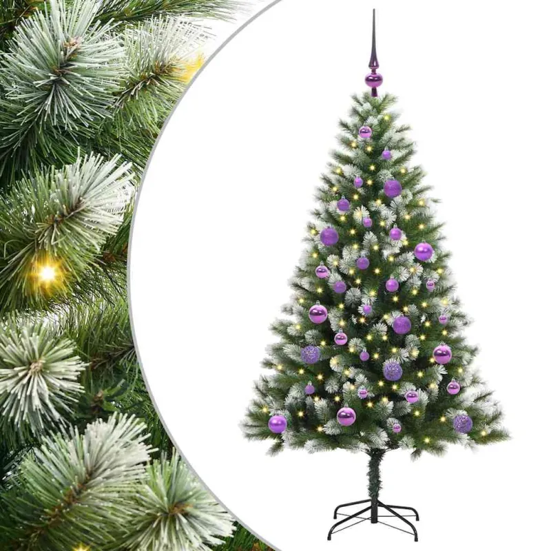 Dirbtinis Lankstus Kalėdų medis su paminkštintu sniegu 150 cm