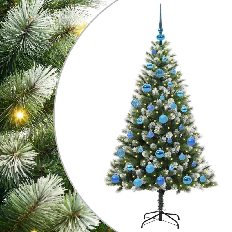 Dirbtinis Lankstus Kalėdų medis su paminkštintu sniegu 150 cm
