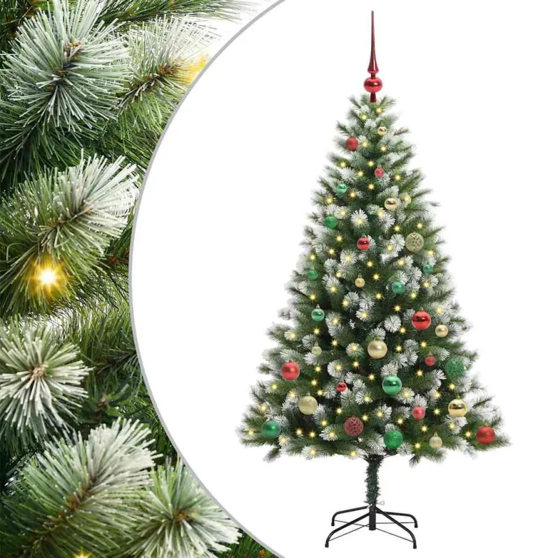Dirbtinis Lankstus Kalėdų medis su paminkštintu sniegu 150 cm