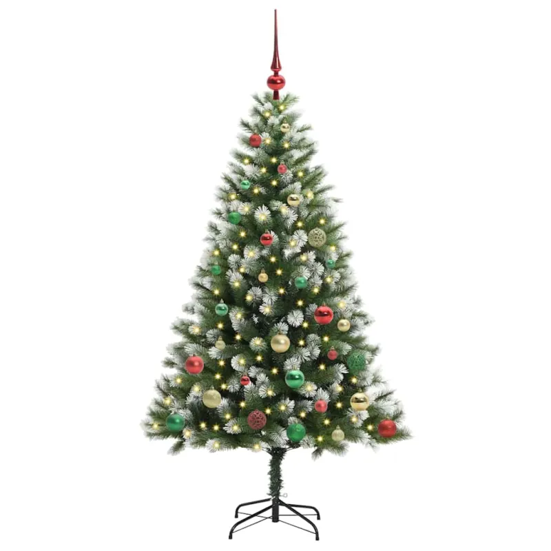 Dirbtinis Lankstus Kalėdų medis su paminkštintu sniegu 150 cm
