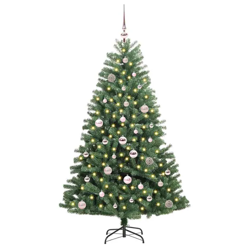 Dirbtinė Sulankstoma Kalėdų Eglutė Žalia 150 cm PVC ir metalas