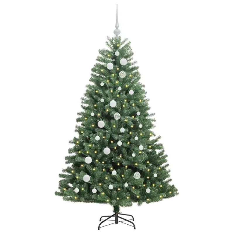Dirbtinė Sulankstoma Kalėdų Eglutė Žalia 150 cm PVC ir metalas