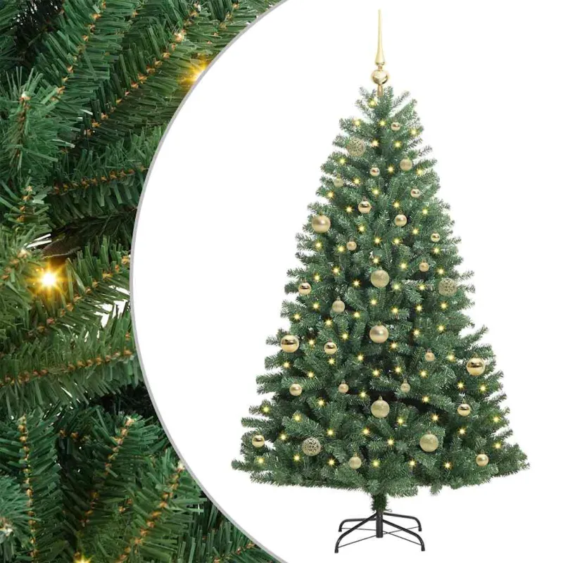 Dirbtinė Sulankstoma Kalėdų Eglutė Žalia 150 cm PVC ir metalas