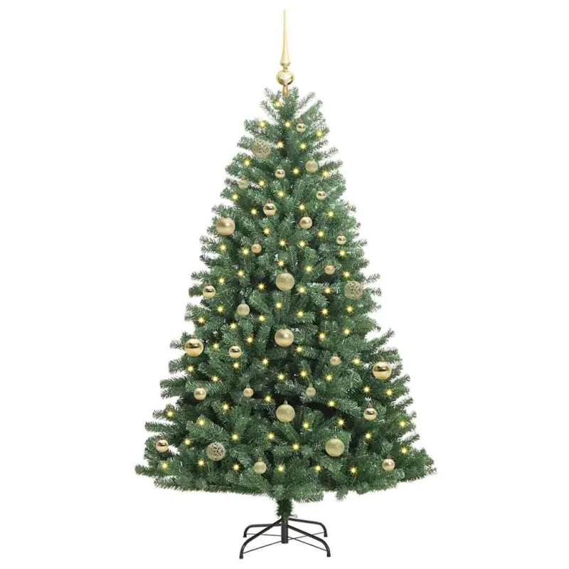 Dirbtinė Sulankstoma Kalėdų Eglutė Žalia 150 cm PVC ir metalas