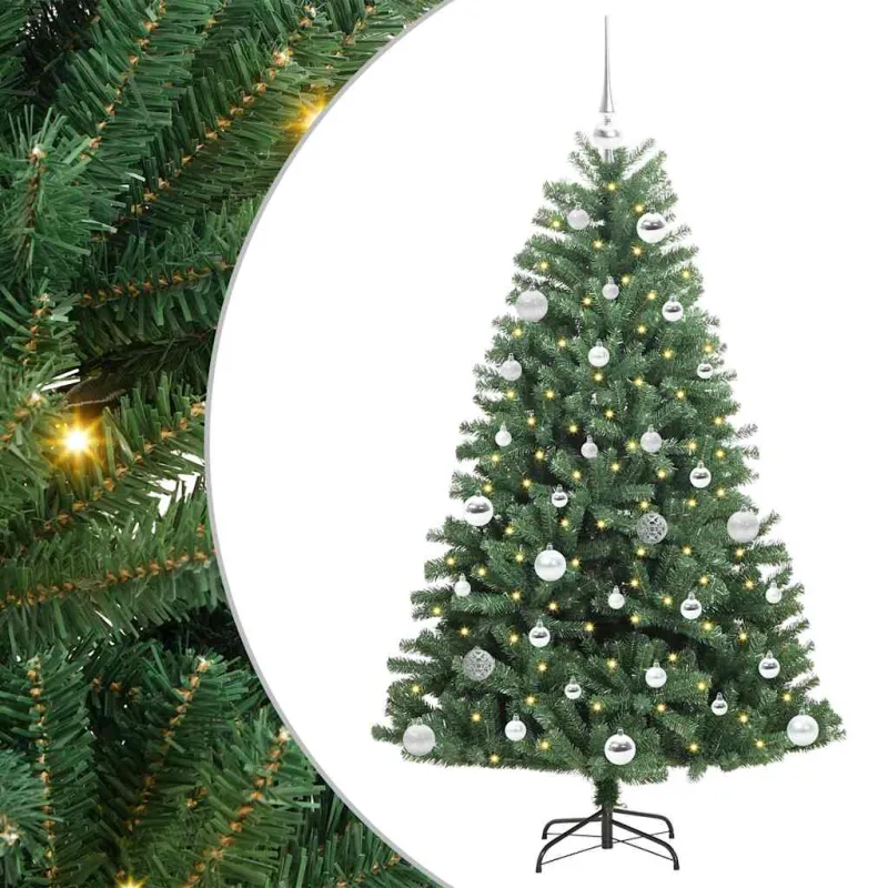 Dirbtinė Sulankstoma Kalėdų Eglutė Žalia 150 cm PVC ir metalas