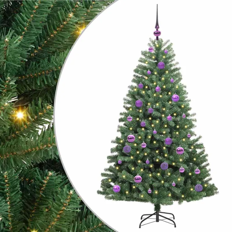 Dirbtinė Sulankstoma Kalėdų Eglutė Žalia 150 cm PVC ir metalas