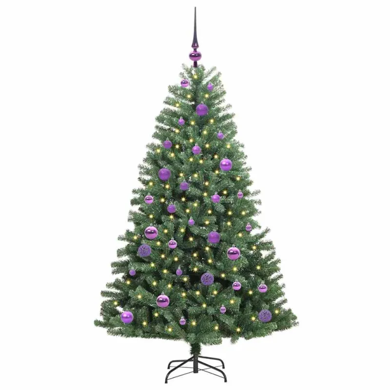 Dirbtinė Sulankstoma Kalėdų Eglutė Žalia 150 cm PVC ir metalas