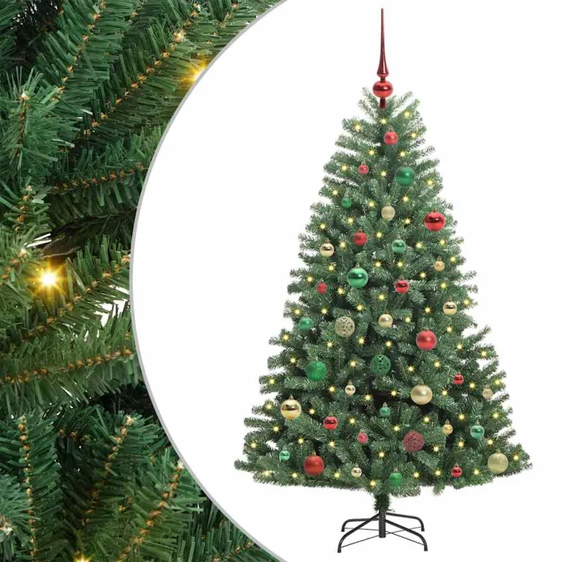 Dirbtinė Sulankstoma Kalėdų Eglutė Žalia 150 cm PVC ir metalas