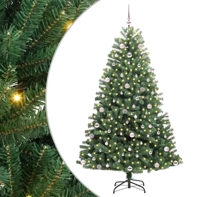 Dirbtinė Sulankstoma Kalėdų Eglutė Žalia 240 cm PVC ir metalas