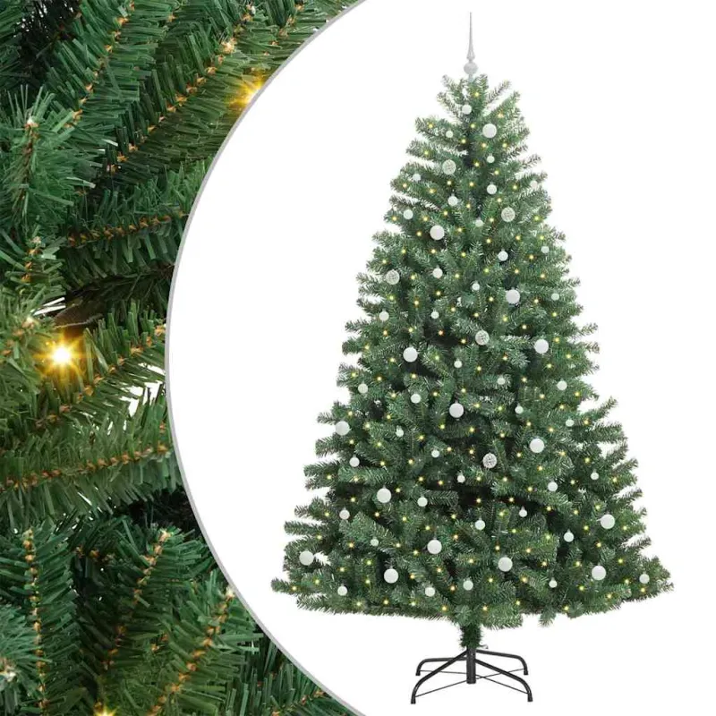 Dirbtinė Sulankstoma Kalėdų Eglutė Žalia 240 cm PVC ir metalas