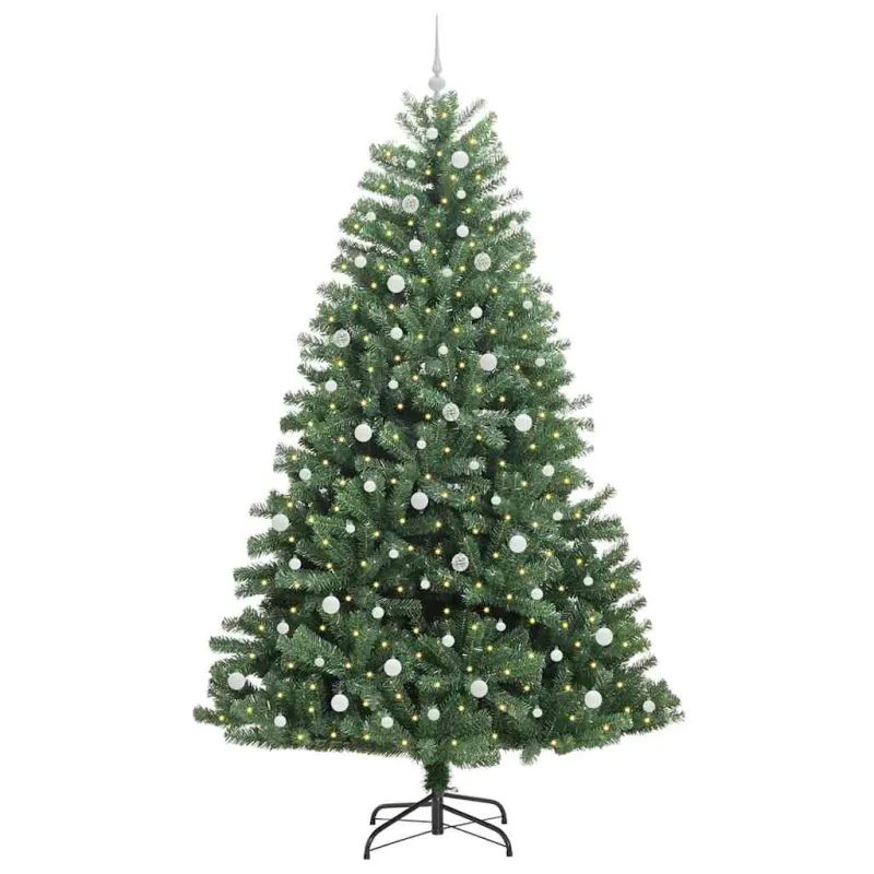 Dirbtinė Sulankstoma Kalėdų Eglutė Žalia 240 cm PVC ir metalas